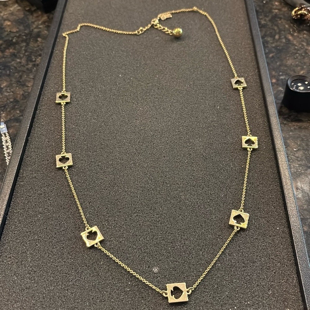 $78 Kate Spade Hole Punch Spade Scatter Necklace